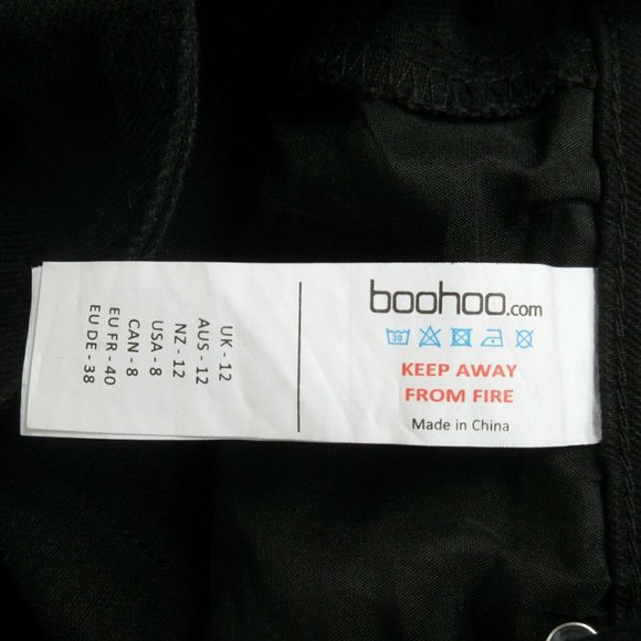 Boohoo Overalls 8 Emma Ridge Denim Slouch Black - Picture 11 of 12
